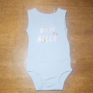 Carter's Light Blue 'Wave Hello' Bodysuit